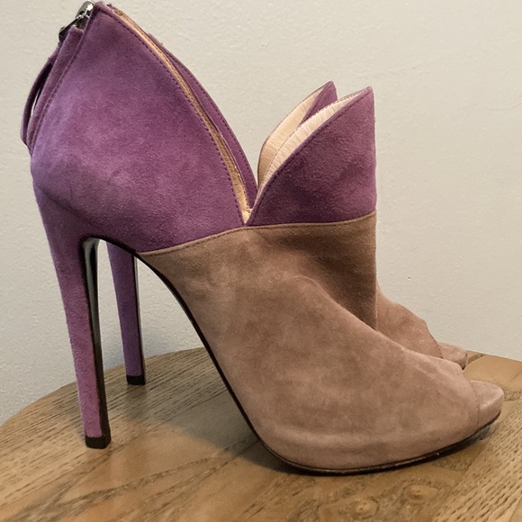 Giorgio Armani Purple x Tan High Heels Size 37 (US 6.5) - Picture 5 of 13